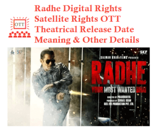 Radhe Digital Rights Satellite Rights by Zee5 OTT Theatrical Release Date