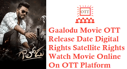 Gaalodu Movie OTT Release Date Digital Rights Satellite Rights Details